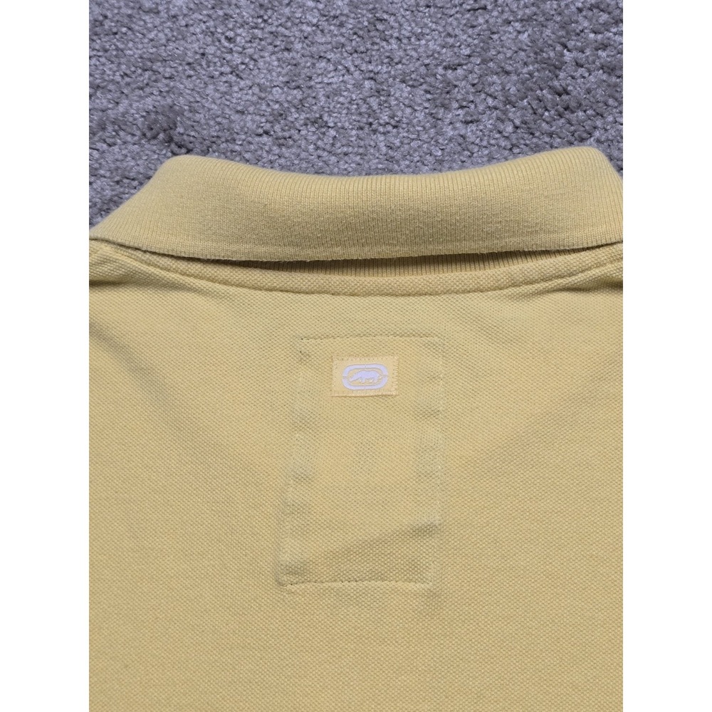Vintage Y2K Ecko Unlimited Polo Mens XL Butter Yellow Big Rhino Embroidered Logo - Picture 11 of 16